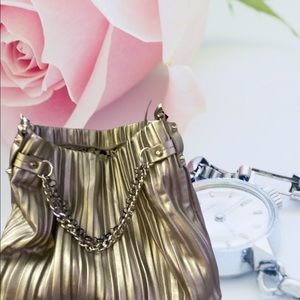 Platinum colored tote bag